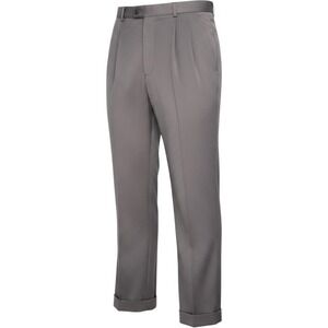 Perry Ellis Dress Pants Men's Size 30 W x 30 L FLAWED Gray Pleated Classic Fit